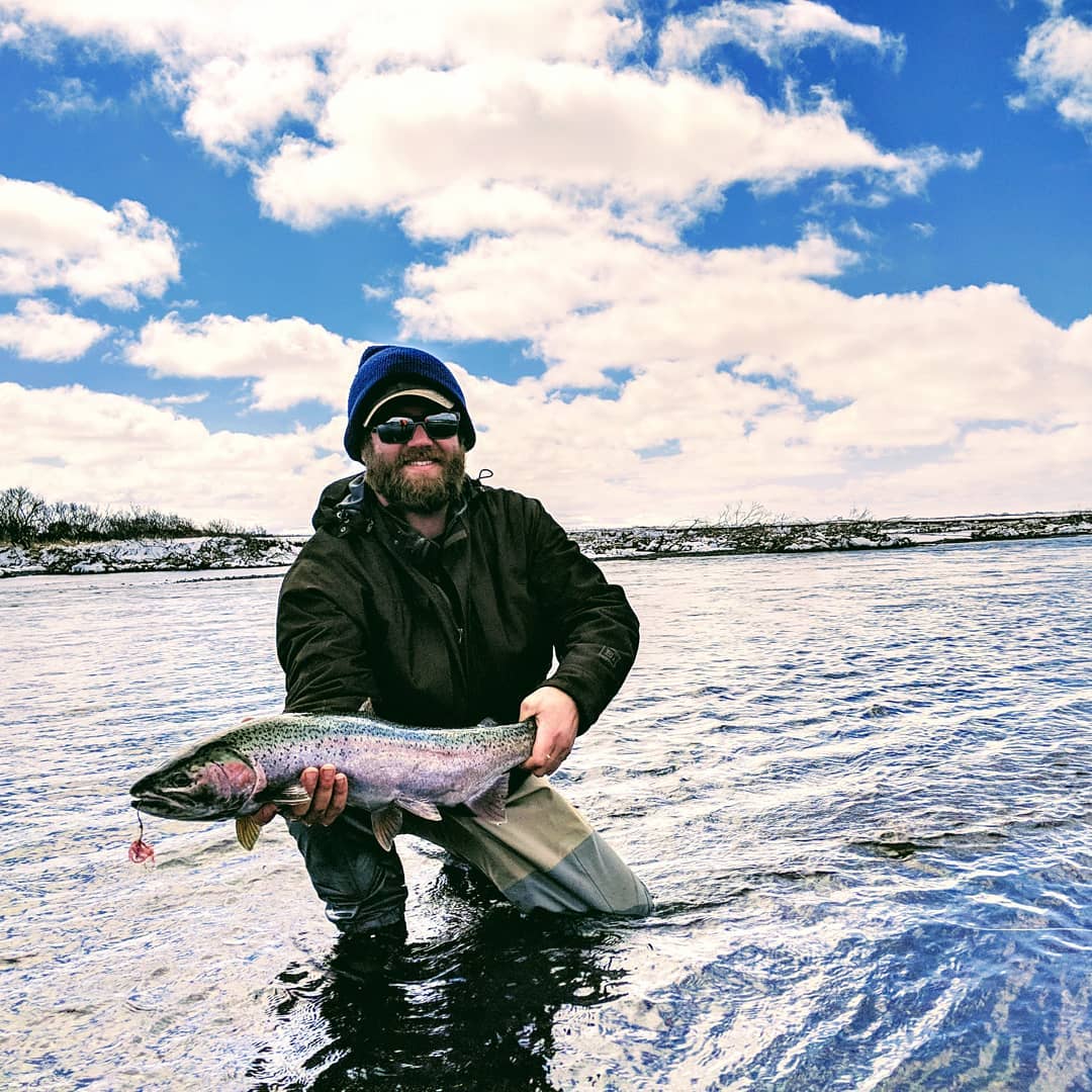 Tyler Ashby With A Fall Kasilof River Steelhead